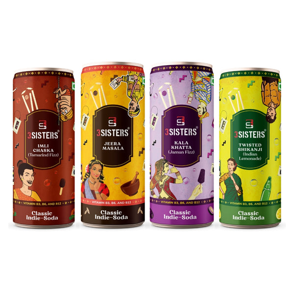 3Sisters Indie-Soda - Assorted Pack (12 Cans)
