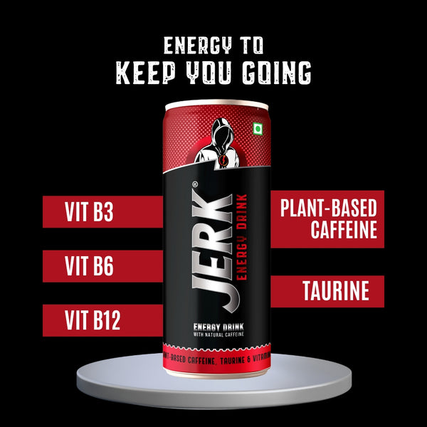 Jerk Energy Drink - With Plant-Based Caffeine (12 Cans)