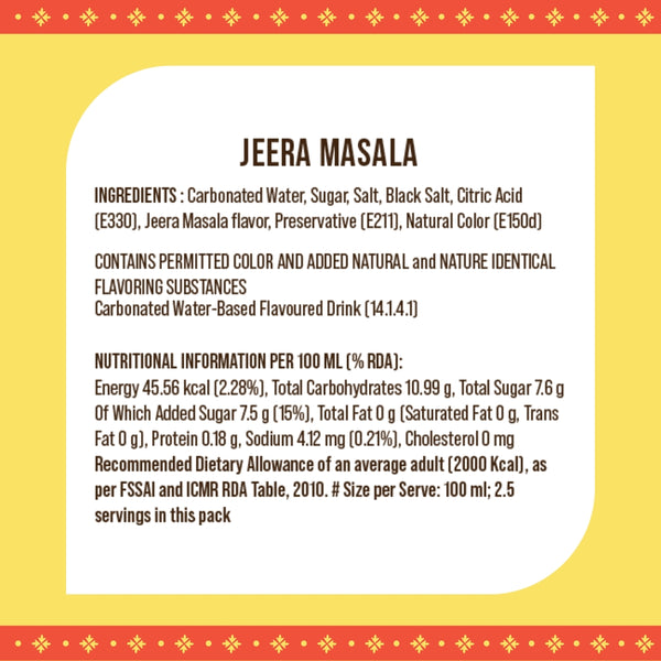 3Sisters Indie-Soda - Jeera Masala (12 Cans)