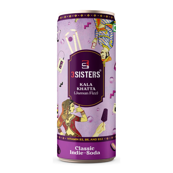3Sisters Indie-Soda - Kala Khatta (12 Cans)