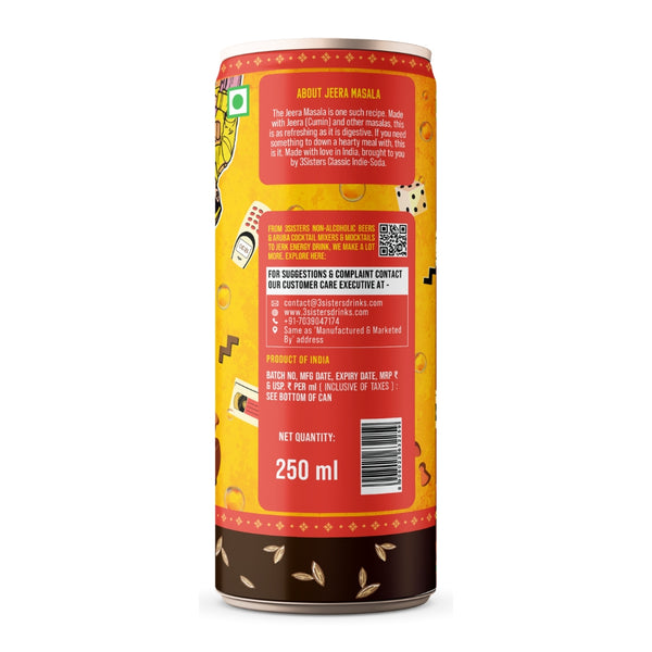 3Sisters Indie-Soda - Jeera Masala (12 Cans)