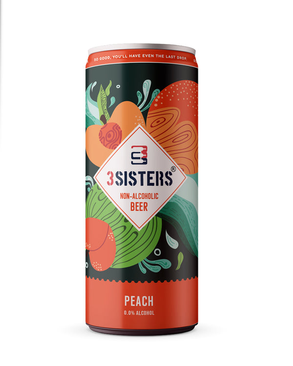 3Sisters Non-alcoholic Beer - Peach (6 & 12 Cans)