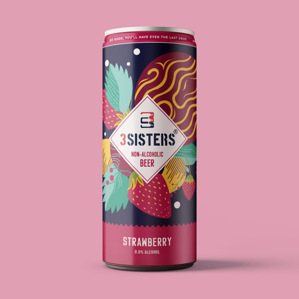 3Sisters Non-alcoholic Beer - Strawberry (6 & 12 Cans)