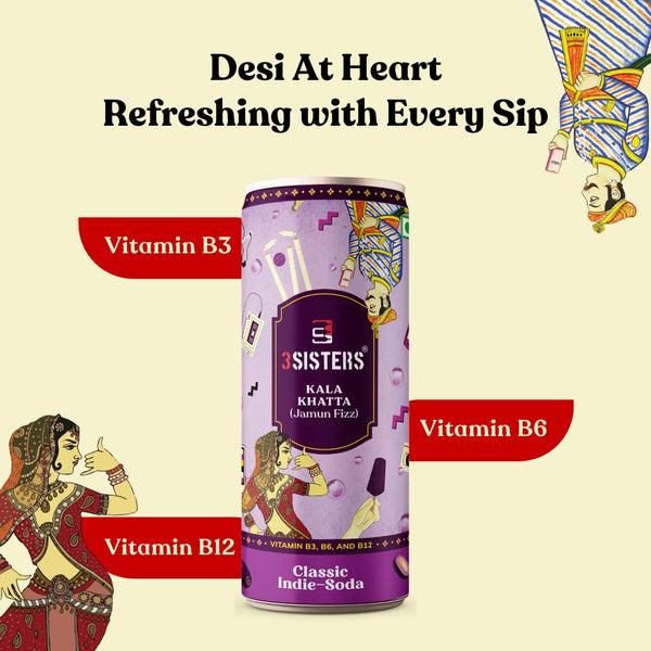 3Sisters Indie-Soda - Kala Khatta (12 Cans)