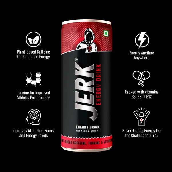 Jerk Energy Drink - With Plant-Based Caffeine (12 Cans)
