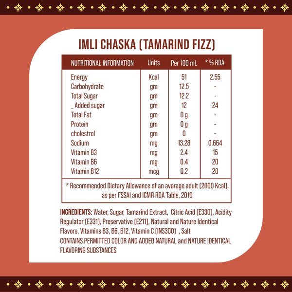 3Sisters Indie-Soda - Imli Chaska (12 Cans)