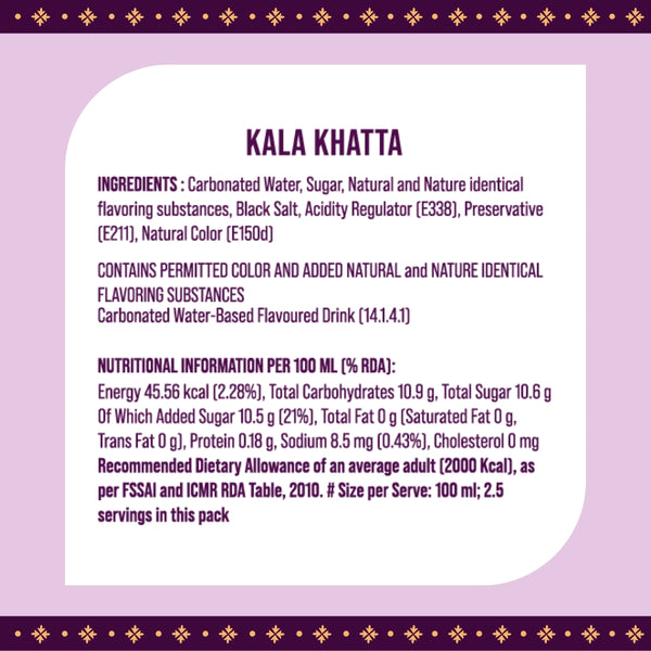 3Sisters Indie-Soda - Kala Khatta (12 Cans)