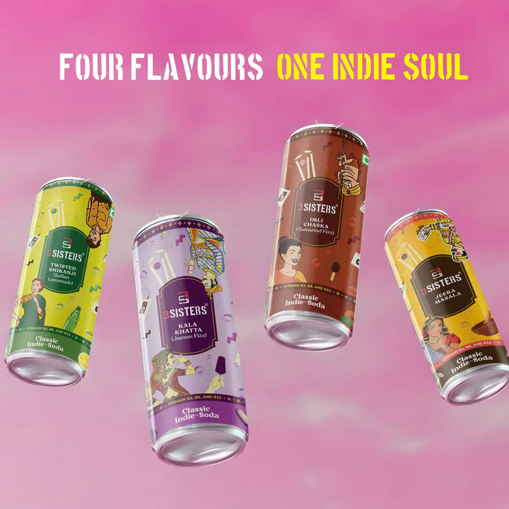 3Sisters Indie-Soda - Assorted Pack (12 Cans)
