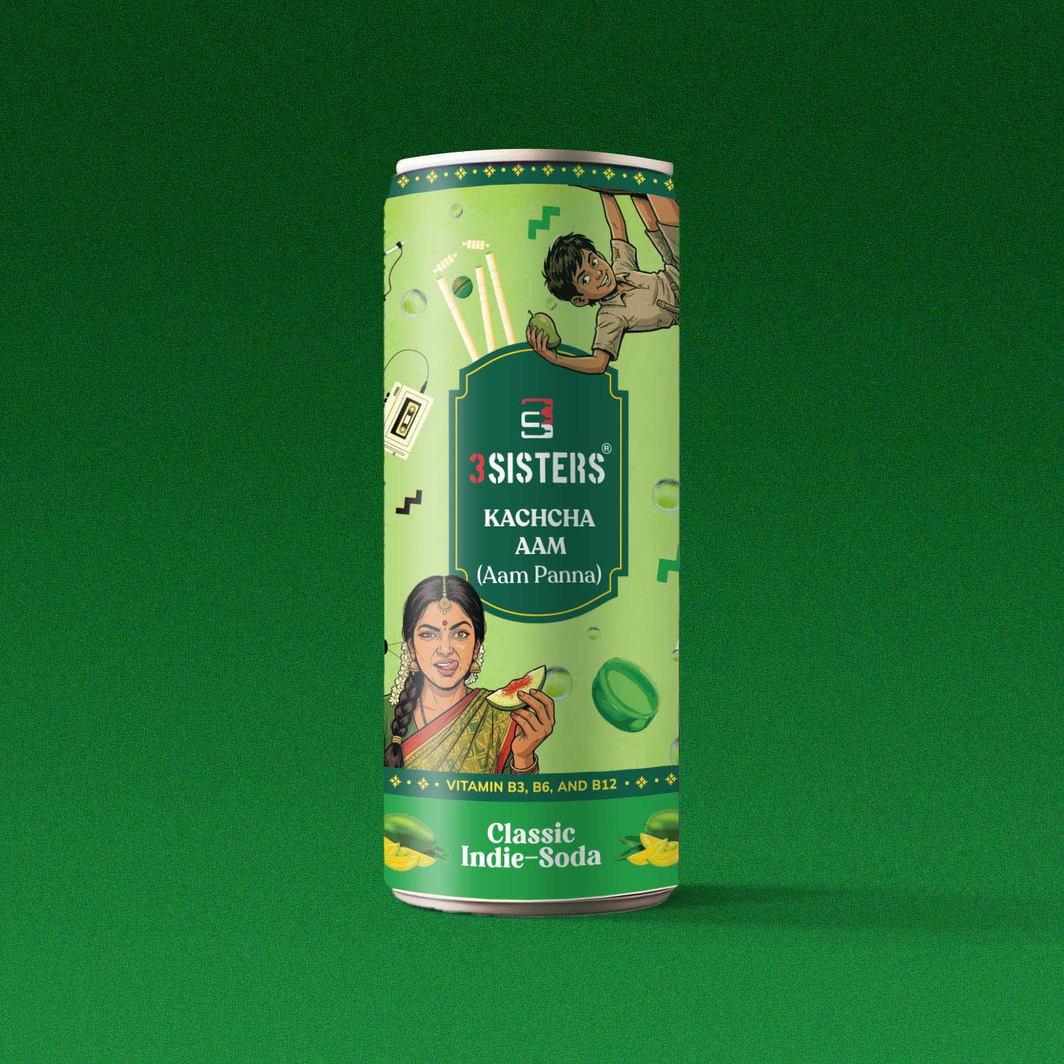 3Sisters Indie-Soda - Kachcha Aam (12 Cans)