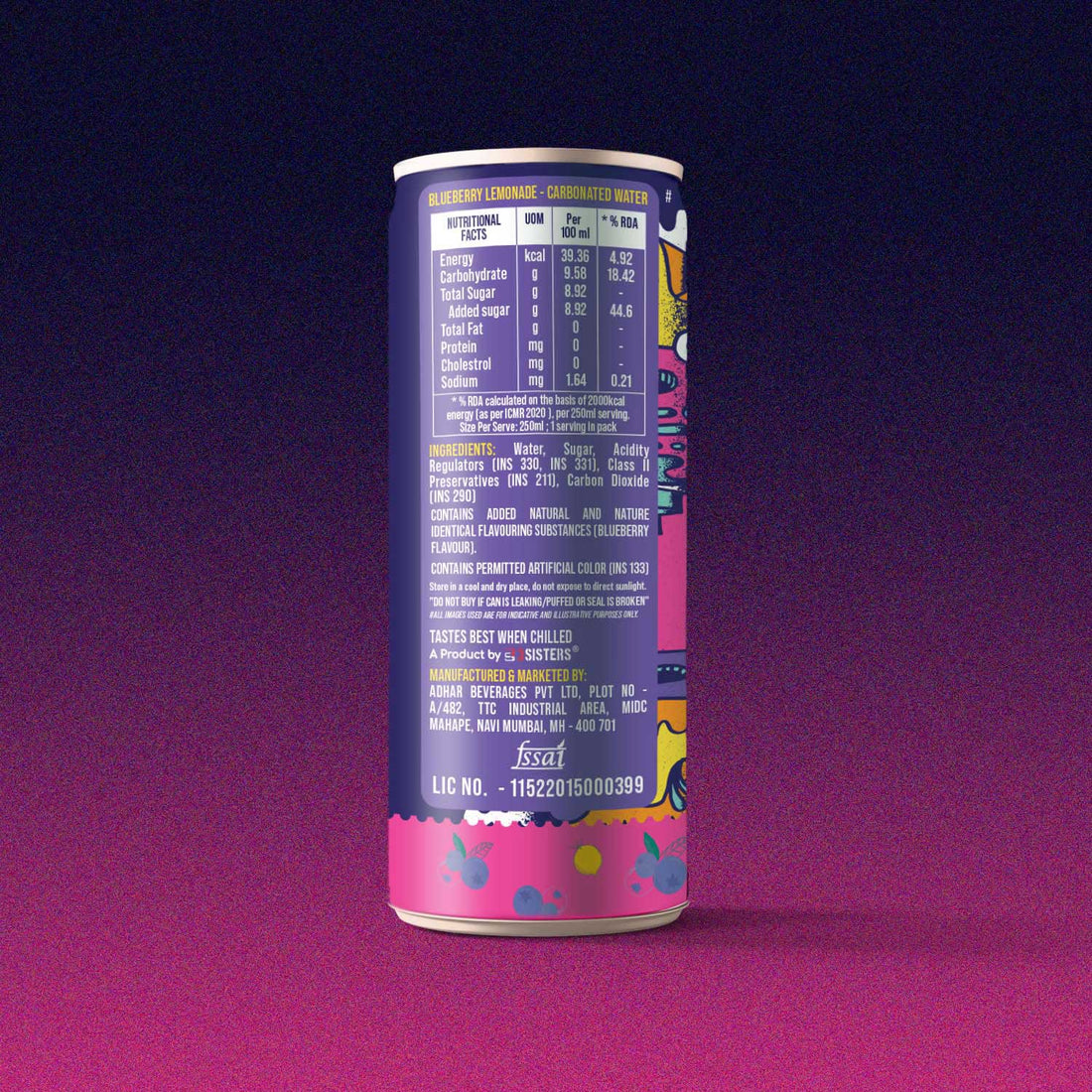 Aruba - Blueberry Lemonade Mocktail (12 Cans)