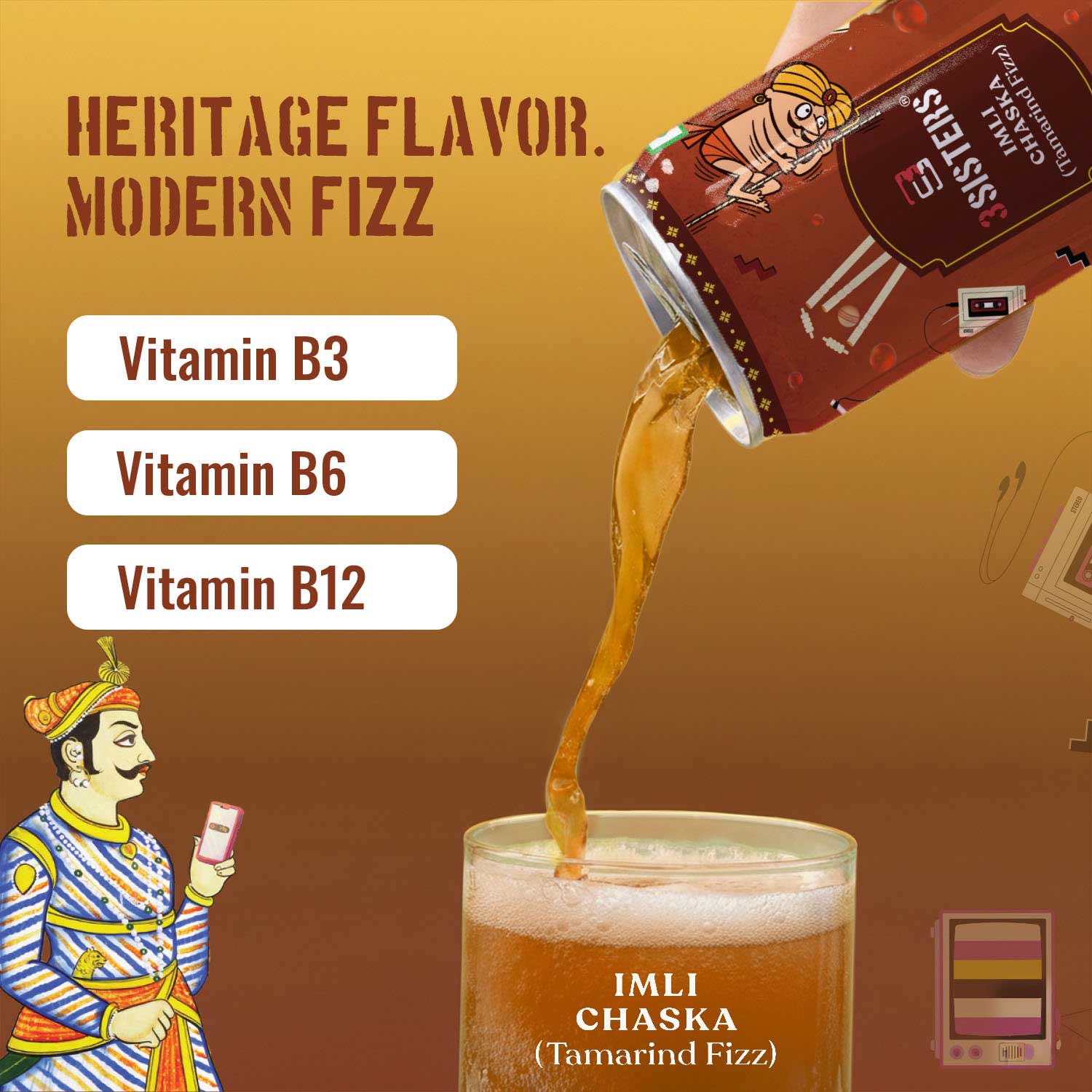 3Sisters Indie-Soda - Imli Chaska (12 Cans)