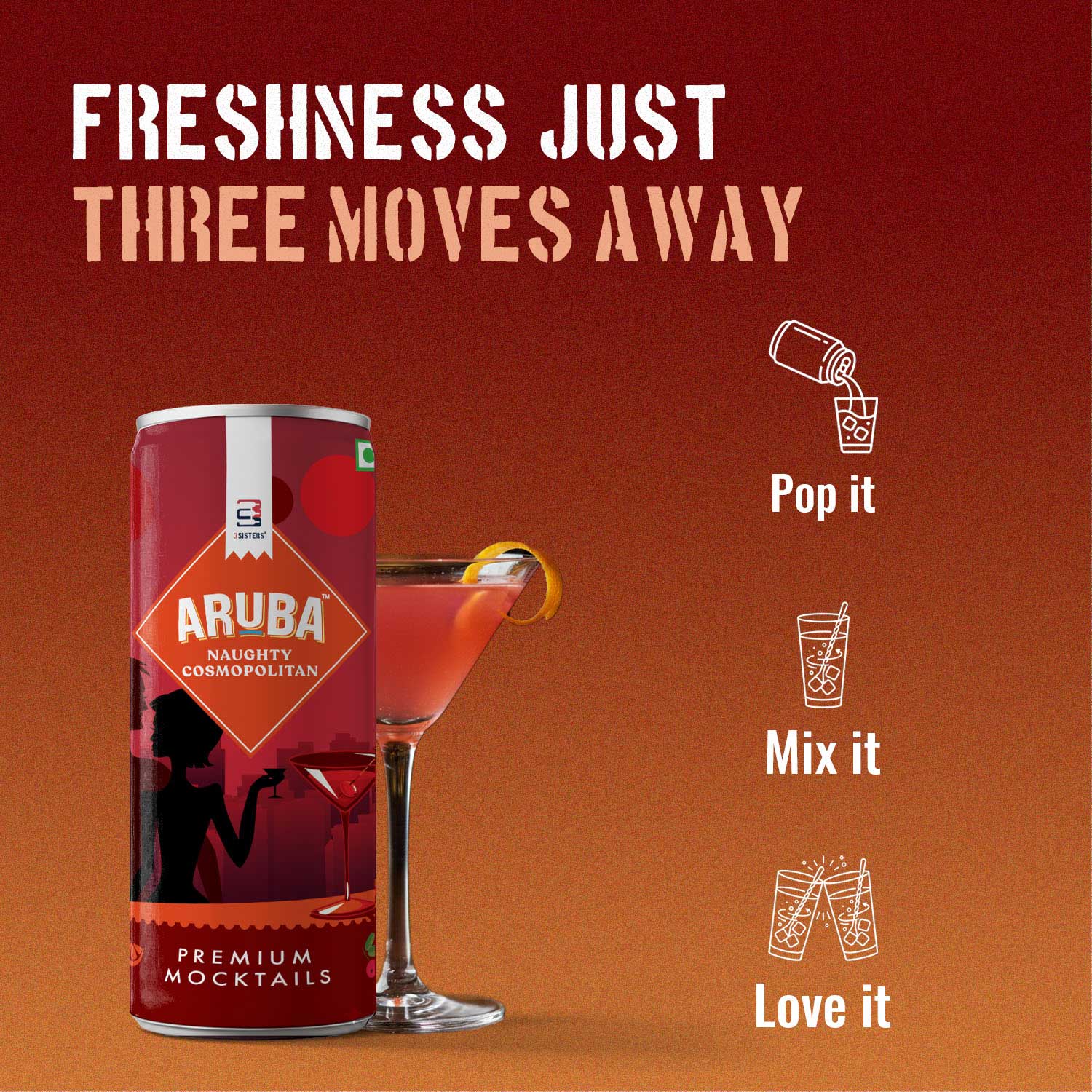 Aruba - Cosmopolitan Mocktail (12 Cans)