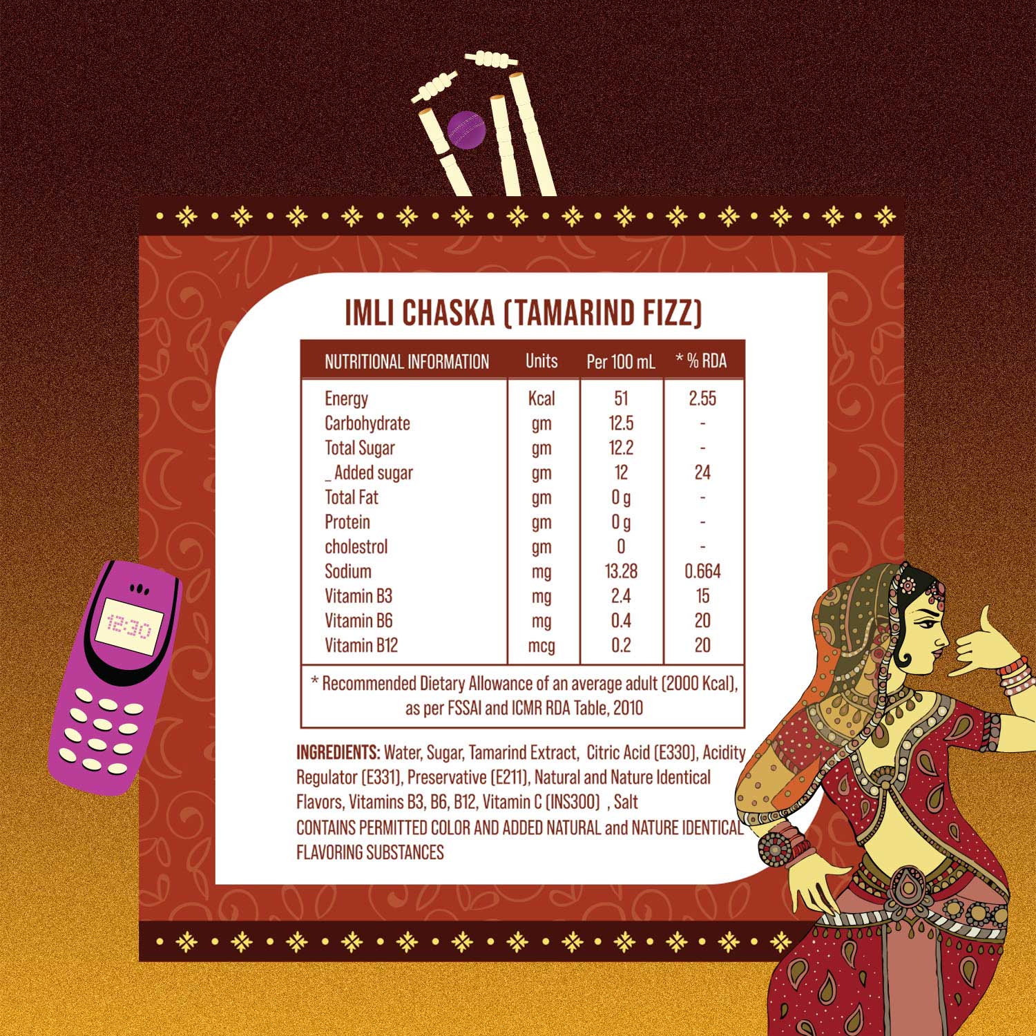 3Sisters Indie-Soda - Imli Chaska (12 Cans)