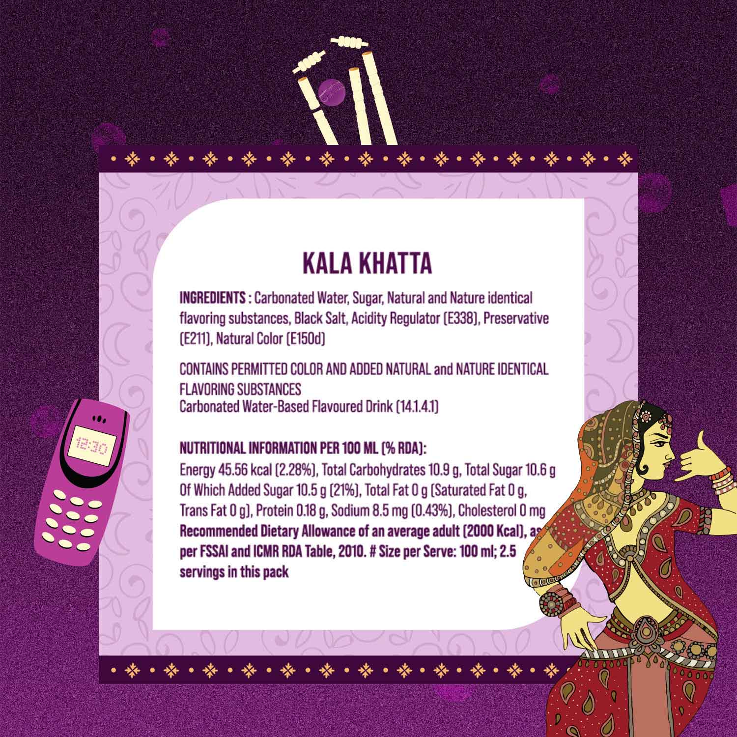 3Sisters Indie-Soda - Kala Khatta (12 Cans)