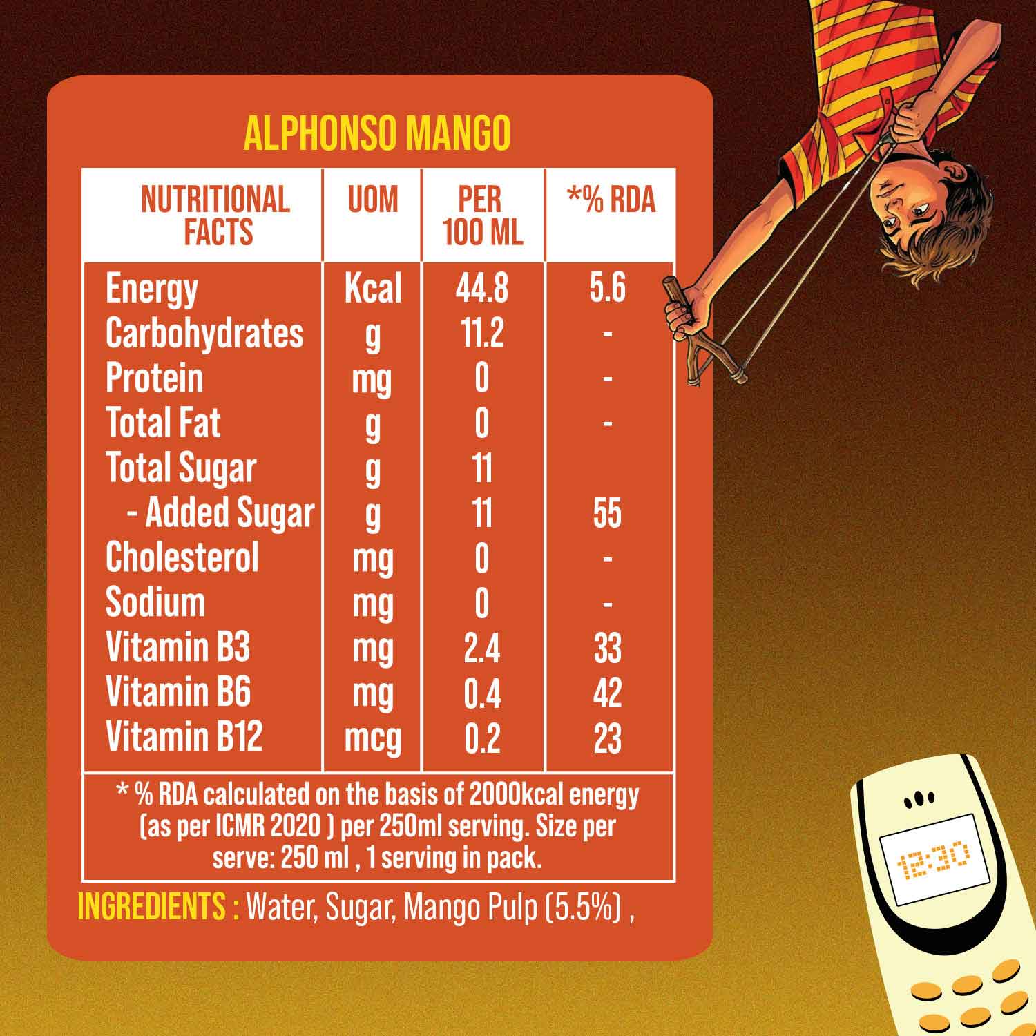 3Sisters Indie-Soda - Alphonso Mango (12 Cans)
