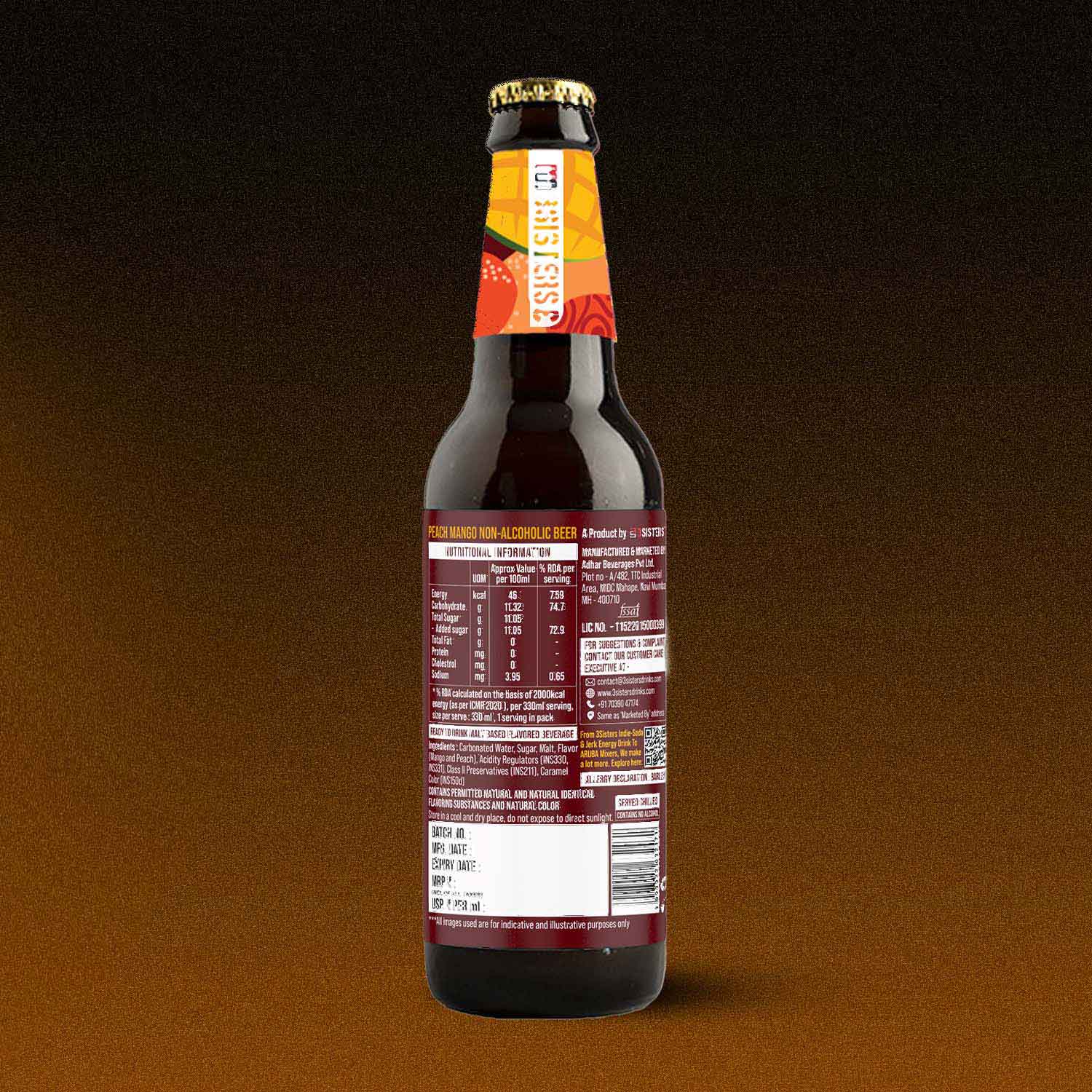 3Sisters Non-alcoholic Beer - Peach Mango