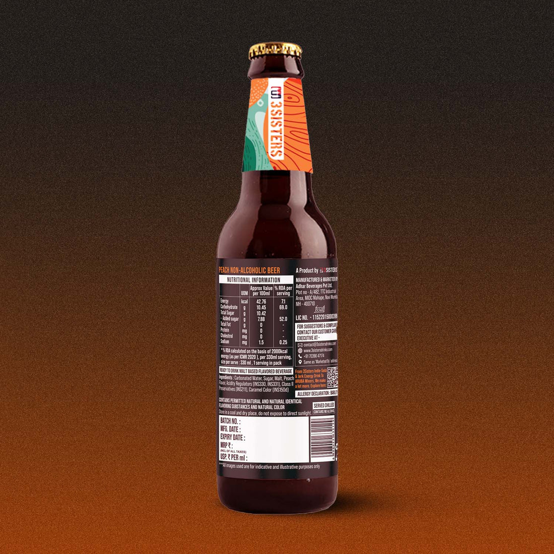 3Sisters Non-alcoholic Beer - Peach