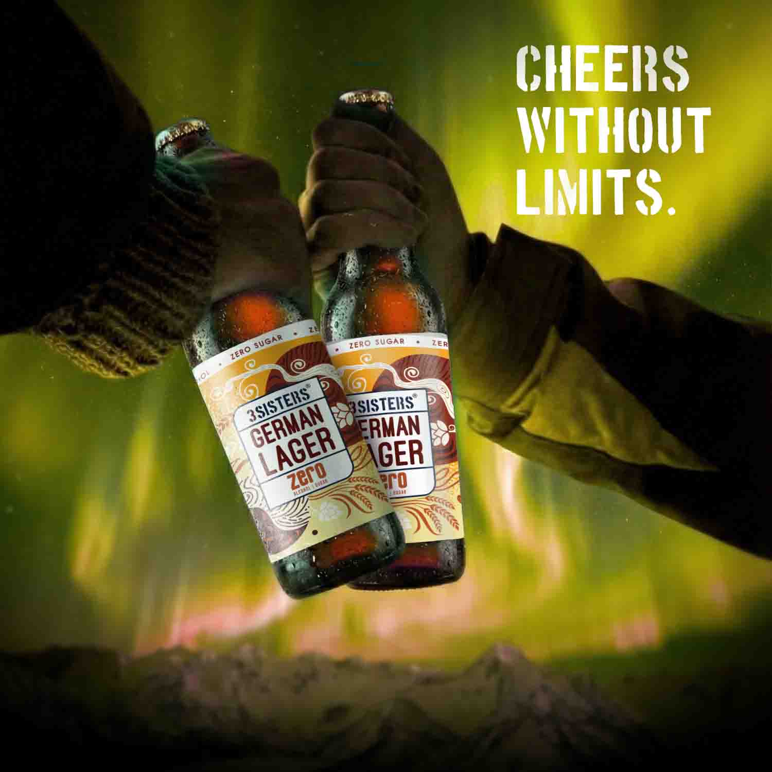 3Sisters Sugar-free Non-alcoholic Beers – German Lager (Glass Pints)