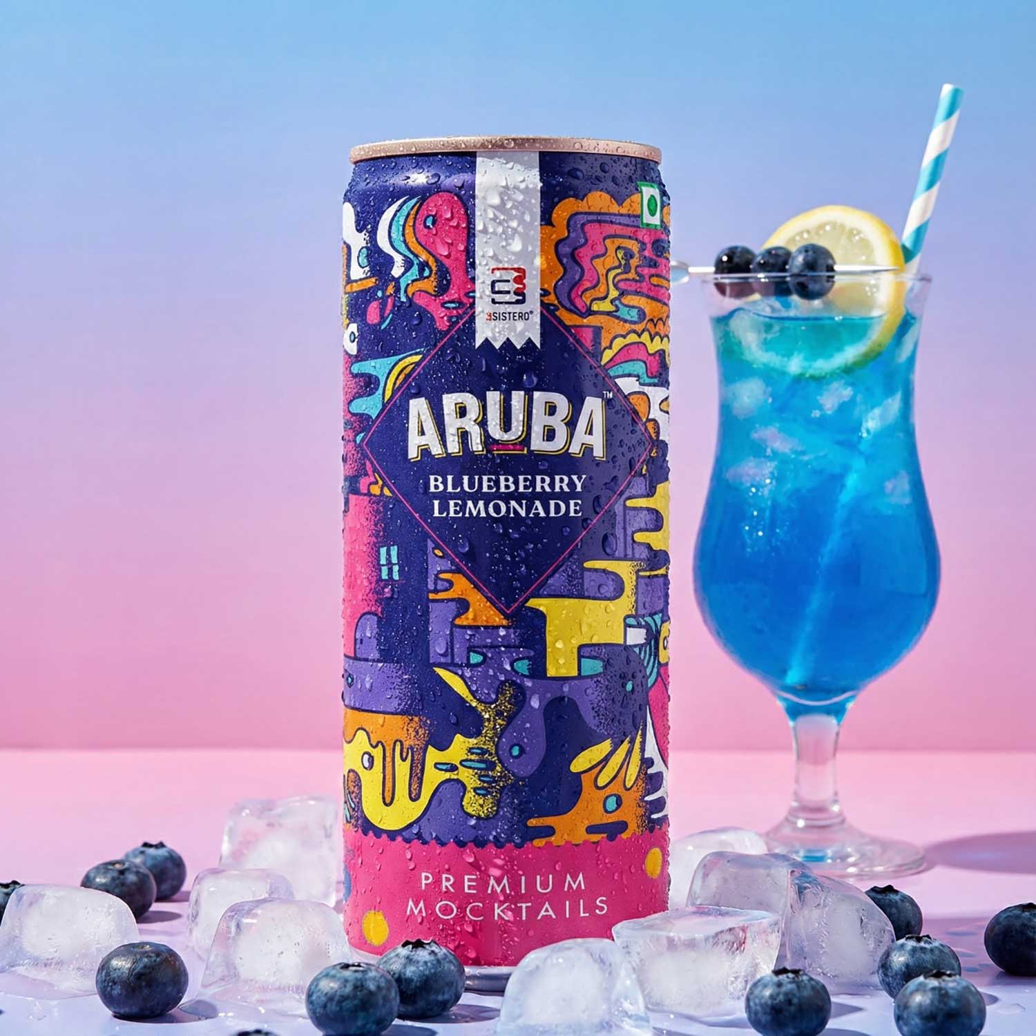 Aruba - Blueberry Lemonade Mocktail (12 Cans)